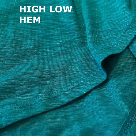 NEW PHOTOS! TOP, ¾ SLEEVE, LINEN BLEND, DEEP EMERALD, SIZE 4X, VEE NECK, SIDE - Picture 7 of 11